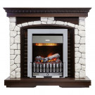 Электрический Каминокомплект Glasgow - Темный дуб / Белый с очагом Danville Chrome FB2 Электрический Каминокомплект Glasgow - Темный дуб / Белый с очагом Danville Chrome FB2