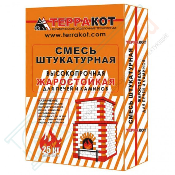 Смесь глино-шамотная "Терракот", штукатурная жаростойкая высокопрочная, 10 кг (Терракот) в Кемерово