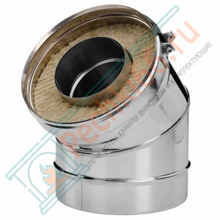 Отвод 45° V50R с изол (AISI-321/0,8-ОЦИНК-RAL/0,5) d-200/300 (Вулкан-Cerablanket)