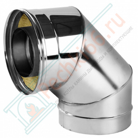 Отвод 90° V50R с изол (AISI-321/0,8-AISI-304/0,5) d-120/220 (Вулкан-Cerablanket)