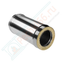 Сэндвич труба для дымохода L=500 (НЕРЖ-321/0,5-НЕРЖ-439/0,5) d-200/280 (Дымок-Lux)