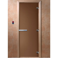 Дверь стеклянная для бани, бронза матовая 2000х800 (DoorWood)