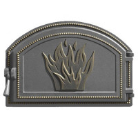 Дверца печная чугунная 223, бронза (Везувий)