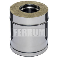 Сэндвич труба для дымохода L=0,25м (НЕРЖ-430/0,8-НЕРЖ-430/0,5) d-180/280 (Ferrum HF)