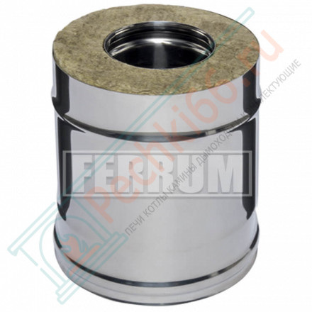 Сэндвич труба для дымохода L=0,25м (НЕРЖ-430/0,8-НЕРЖ-430/0,5) d-180/280 (Ferrum HF)