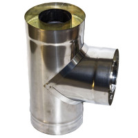 Сэндвич-тройник 90° (НЕРЖ-439/1,0-НЕРЖ-439/0,5) d-120/200 (УМК) Сэндвич-тройник 90° (НЕРЖ-439/1,0-НЕРЖ-439/0,5) d-120/200 (УМК)