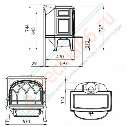 Чугунная печь F400 ECO BRM (Jotul)