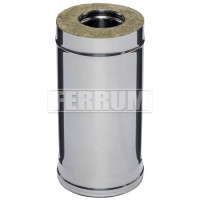 Сэндвич труба для дымохода L=0,5м (НЕРЖ-430/0,8-НЕРЖ-430/0,5) d-180/280 (Ferrum HF)