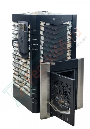 Печь для бани № 06-ГТ 20 на газу с сеткой для камней (усиленная) (Тройка) до 18 м3