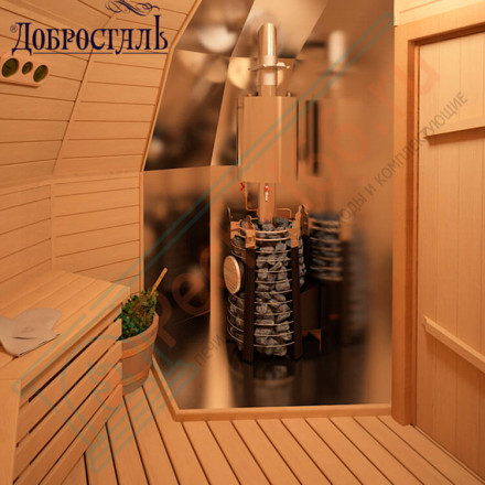 Банная печь Августа СТОУН стронг со стеклом (Добросталь)