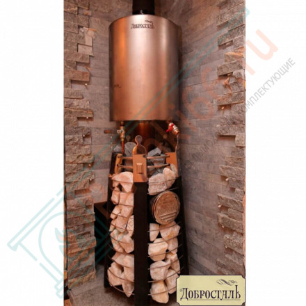 Банная печь Августа СТОУН стронг со стеклом (Добросталь)