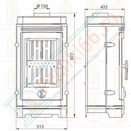 Печь-камин Марсель-10 (Мета) до 200 м3
