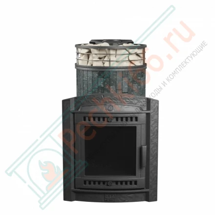 Банная печь Атмосфера L, пироксенит ламель+сетка с тоннелем NEW (ProMetall)
