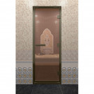 Стеклянная дверь DoorWood «Хамам бронза» в бронзовом профиле 1900х700 (по коробке)