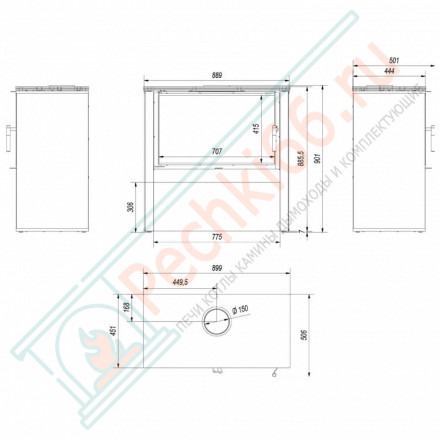 Печь-камин JUNO/12/B, белый (Kratki)