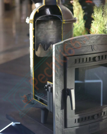 Печь для бани Атмосфера L+, усиленная каменка, комбинированная облицовка пироксенит (ProMetall)