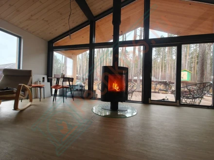 Печь-камин Мета-Бел Свитязь 7, поворотный под ключ (монтаж 08.2024)