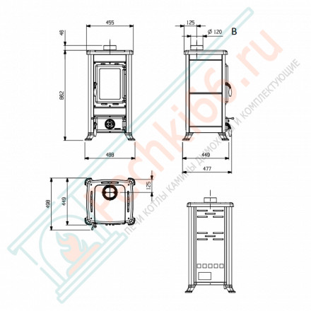 Печь-камин Fulvia Forno, цвет серый (La Nordica)