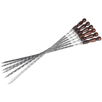 Комплект 6 шампуров из нерж. ст 3 мм. с д/р (500х12х3 мм)