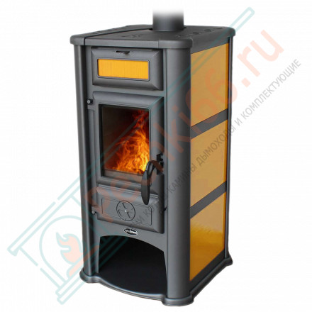 Печь-камин Lederata оранжевая (Tim Sistem) до 180 м3