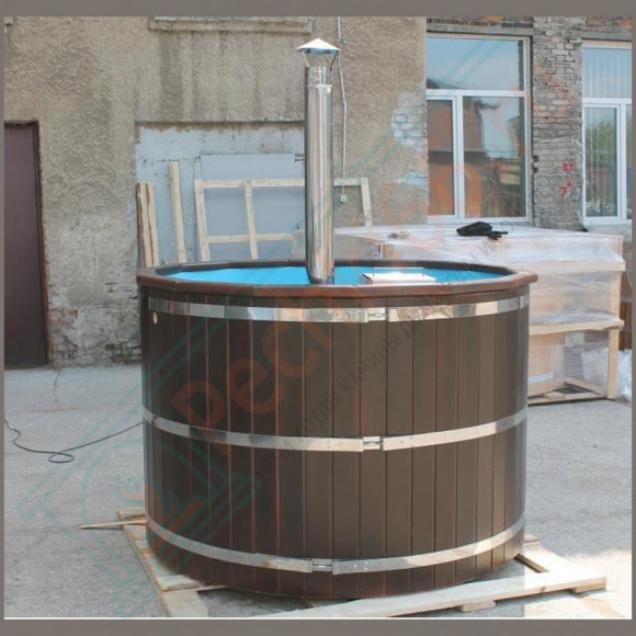 Японская баня Фурако круглая с пластиковой вставкой с внутренней печкой 200х200х120 (НКЗ) в Кемерово