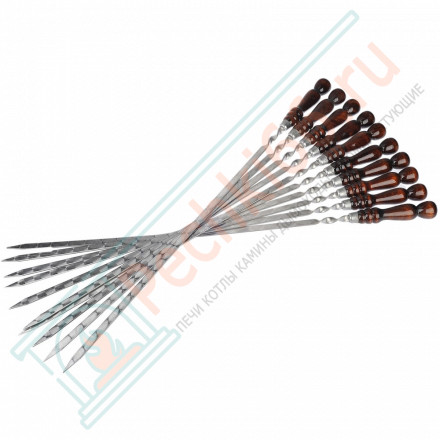 Набор шампуров L=45 см, с деревянной ручкой, 10 шт