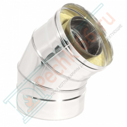 Отвод Термо OT-Р 45° с хомутом (316-0.8/304-0.5) d-200/300 (ТиС Промо)