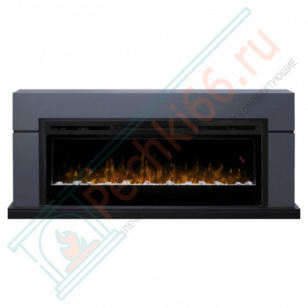 Каминокомплект Lindos (линейный) - Серый графит с очагом Prism BLF5051