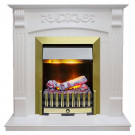 Электрический каминокомплект Sorrento - Белый дуб с очагом Danville Antique Brass FB2 Электрический каминокомплект Sorrento - Белый дуб с очагом Danville Antique Brass FB2