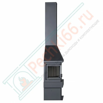 Камин Прага угловой левый черный, шамот черный (ЭкоКамин) до 240 м3