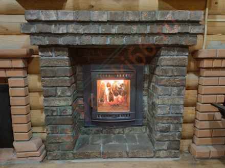 Печь для бани Атмосфера XL+, усиленная каменка, ламели "пироксенит" (ProMetall)