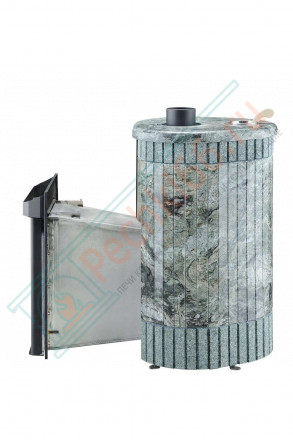 Дровяная банная печь Ферингер Малютка ПФ "Жадеит перенесённый рисунок + жадеит бучардированный" до 18 м³