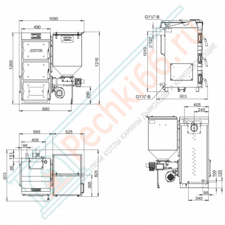 Угольный автоматический котел Forta 12 (Zota) 12 кВт