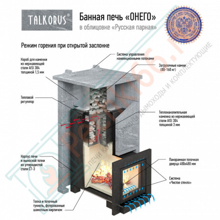 Печь для Русской бани Онего 35ТС (Talkorus)