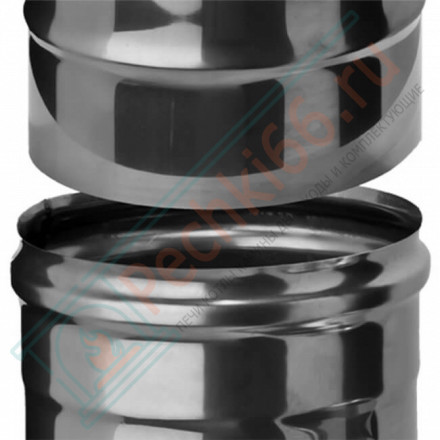 Сэндвич труба для дымохода L=1м (НЕРЖ-430/0,5-НЕРЖ-430/0,5) d-120/200 (Ferrum GS)