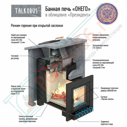 Печь для Русской бани Онего 45Т президент (Talkorus)