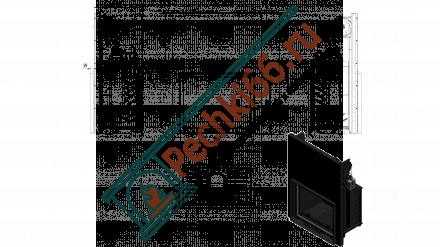 Чугунная топка Amelia 25 G гильотина (Kratki) 25 кВт