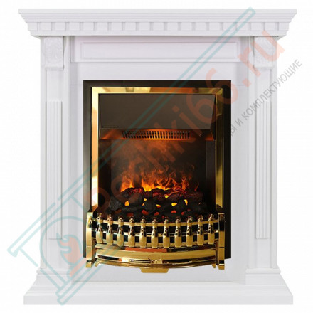 Каминокомплект Orlean - Белый дуб с очагом Atherton