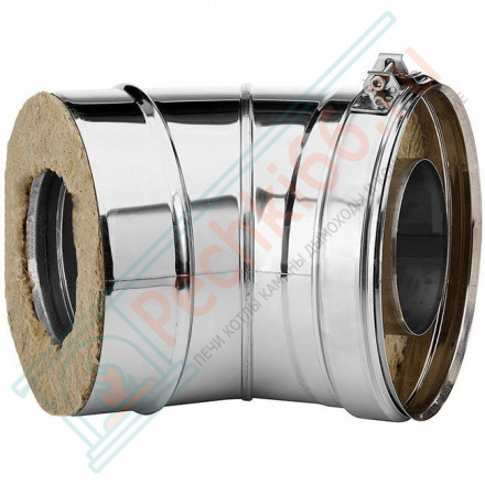 Отвод 30° V50R с изол (AISI-321/0,8-AISI-304/0,5) d-130/230 (Вулкан-Cerablanket)