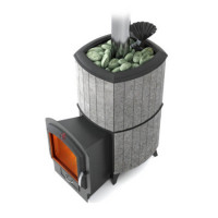 Печь для бани Альфа Гардарика Лайт Inox ЧДБСЭ ЗК серый гранит (T.M.F) до 24 м3