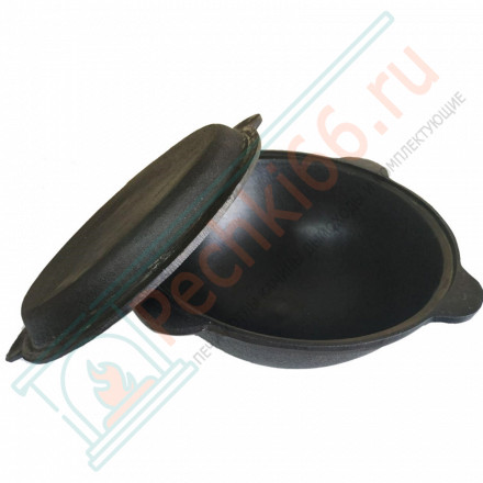 Узбекский казан с крышкой сковородой, плоское дно 8 л. (Наманган DAVR METALL)