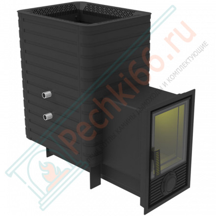 Печь для бани Фаворит 24 Д-2, каминная дверца, с теплообменником (Березка)