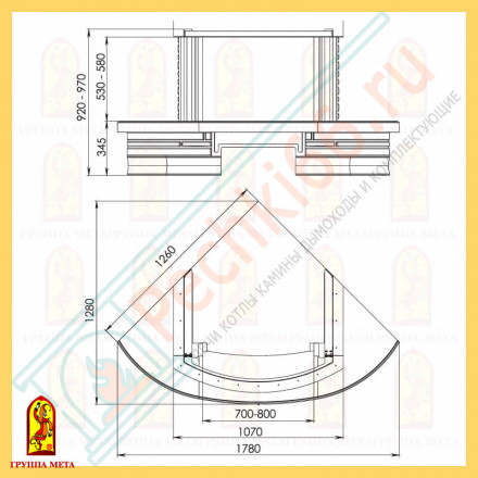 Облицовка Ода 700-800, серо-белый (Мета)