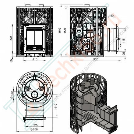Печь для бани Эверест "Steam Master" GALAXY 30 (320) ЧУГУН