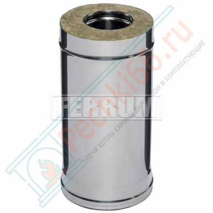 Сэндвич труба для дымохода L=0,5м (НЕРЖ-430/0,8-ОЦИНК/0,5) d-150/210 (Ferrum HF-Z)