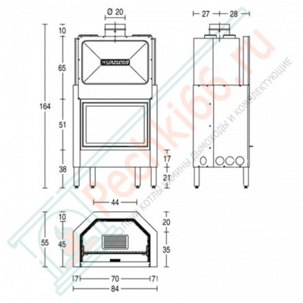Стальная топка HT 600 (Piazzetta) 10 кВт