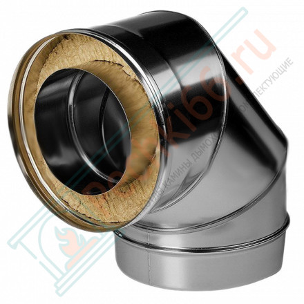 Отвод 90° с изол (НЕРЖ-321/0,8-НЕРЖ-439/0,5) d-115/200 (Дымок-Lux)