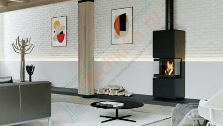 Печь-камин Intra xms c ver. compact 1, золотая сталь (Defro-Home) 8кВт