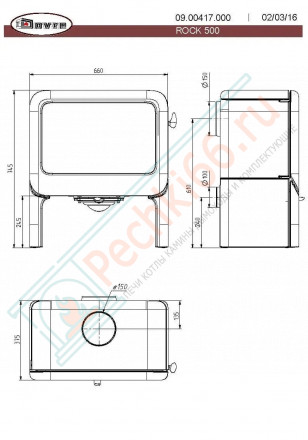 Чугунная печь-камин ROCK 500 TB E12 (Dovre)